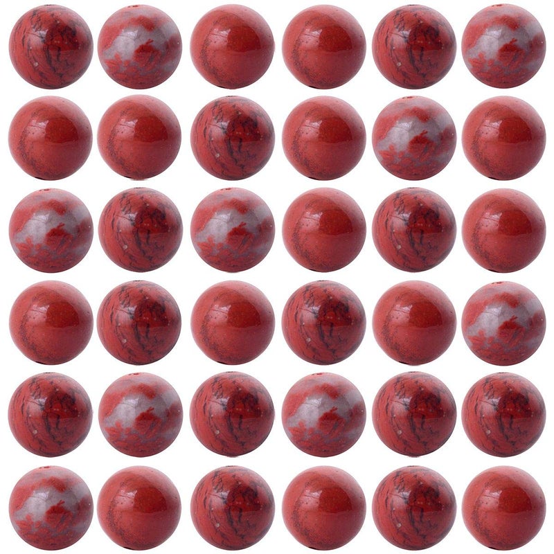 Cmidy Natural Stone Beads 100pcs 8mm Round Red Jasper Genuine Real Stone Beading Loose Gemstone Hole Size 1mm DIY Charm Smooth Beads for Bracelet Necklace Earrings Jewelry Making (Red Jasper) - Image 1